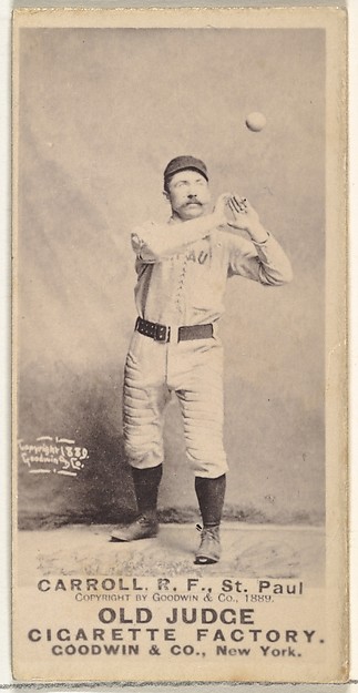 Goodwin & Company, John E. "Scrappy" Carroll, Right Field, St. Paul Apostles, from the Old Judge series (N172) for Old Judge Cigarettes