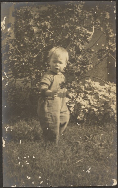 Louis Fleckenstein, [Portrait of a Child in Garden]
