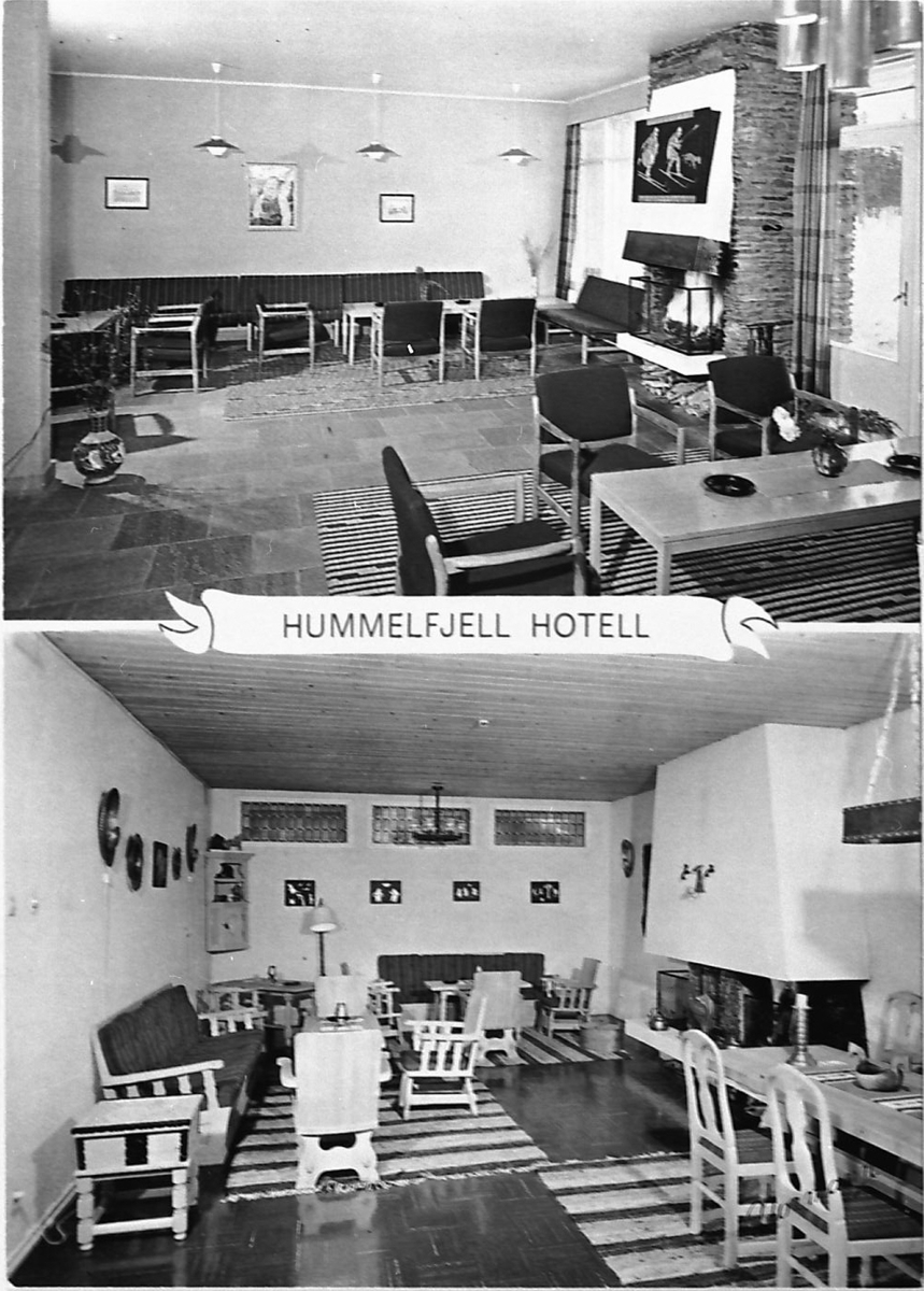 Carl Gustav Normann, Prospektkort av interiøret ved Hummelfjell Hotell på Os.