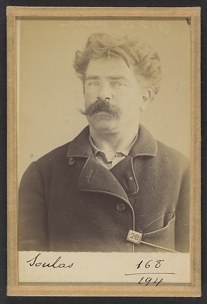Alphonse Bertillon, Soulas. Honoré, Jules. 33 ans, né à Chatillon le 10/12/55. Peintre en bâtiment. Anarchiste. 27/5/89.