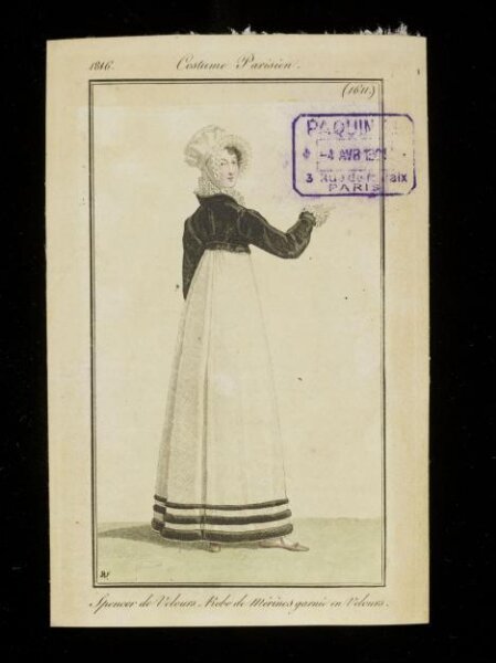 Unknown, Spencer de Velours. Robe de Mérinos garnie en Velours.