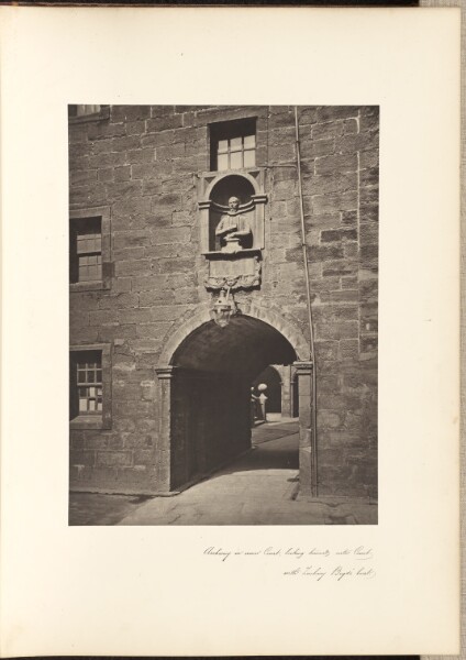 Thomas Annan, Archway In Inner Court, looking towards the Outer Court, with Zachary Boyd's Bust.