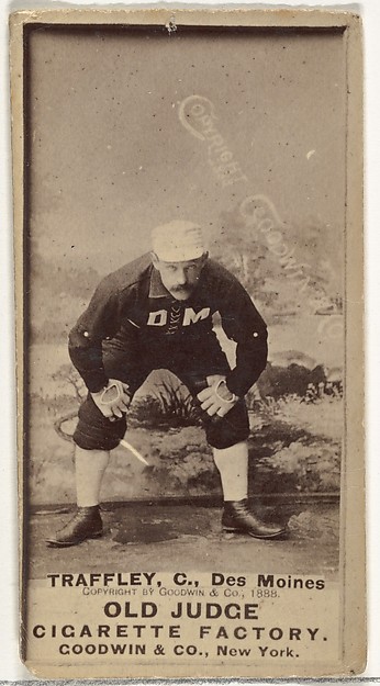 Goodwin & Company, William Franklin "Bill" Traffley, Catcher, Des Moines Prohibitionists, from the Old Judge series (N172) for Old Judge Cigarettes