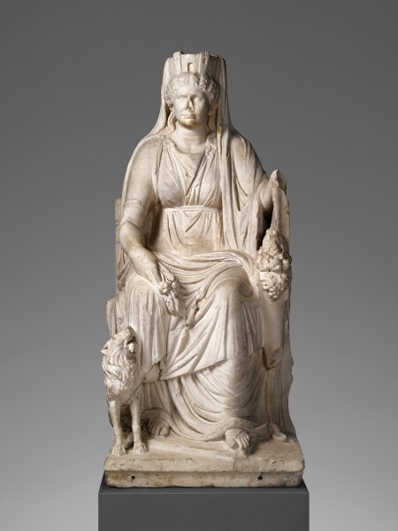 Unknown, Statue of a Seated Cybele with the Portrait Head of her Priestess