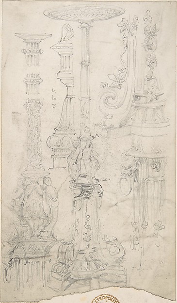 Anonymous, British, 19th century, Ornamental Column Designs