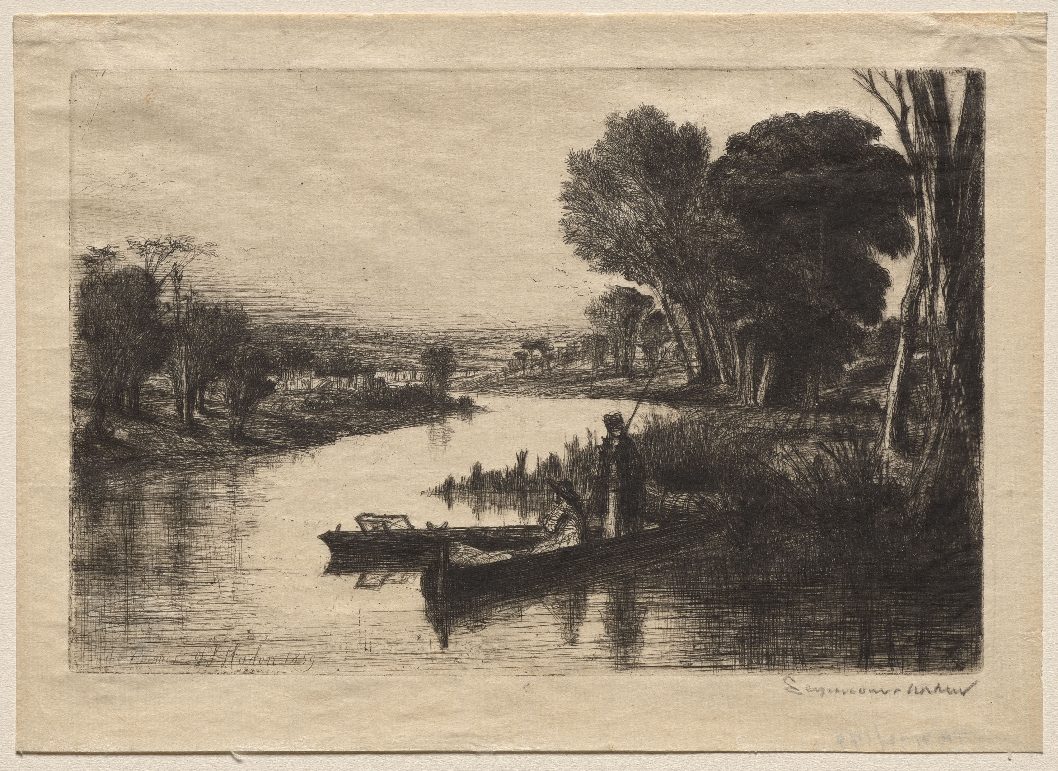 Francis Seymour Haden, Thames Fishermen (First Plate)