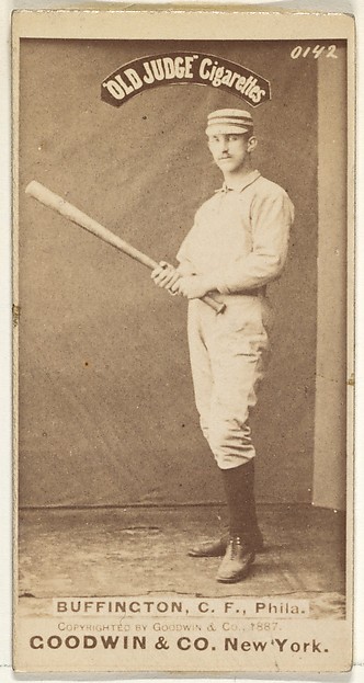 Goodwin & Company, Charles G. Buffington, Center Field, Philadelphia, from the Old Judge series (N172) for Old Judge Cigarettes