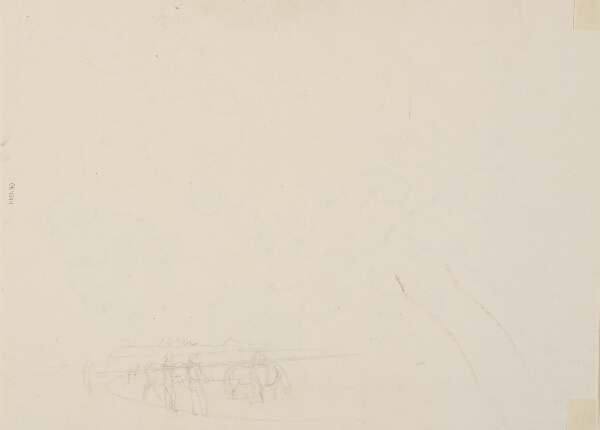 P.C. Skovgaard, Skitse af to karle med heste, der vandes i et gadekær.