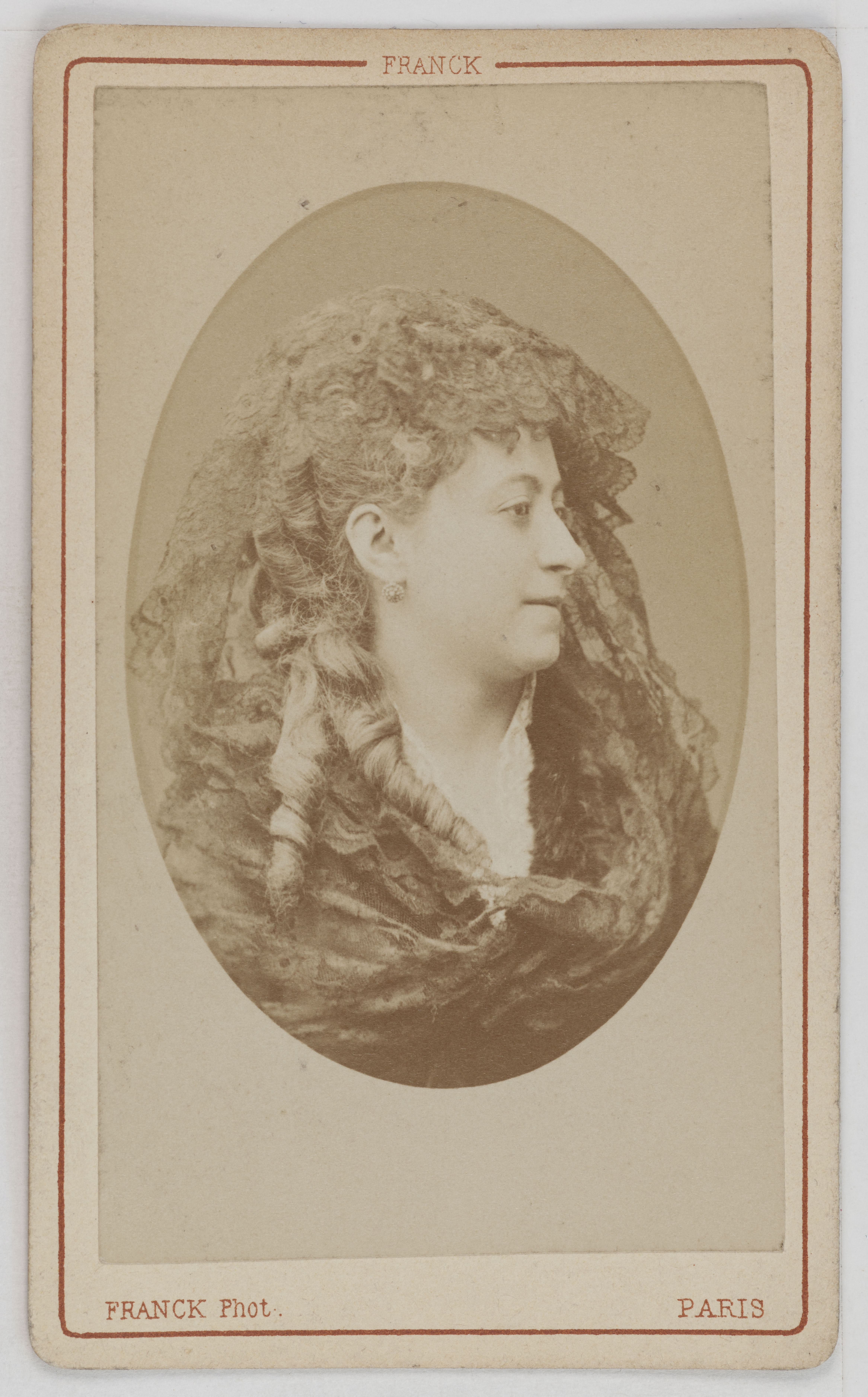 Franck, Portrait de Mademoiselle Lagarde (-1870), dite Zélia, actrice au Théâtre de l'Eldorado et au Théâtre des Folies Marigny en 1866