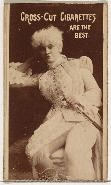 W. Duke, Sons & Co., Actress wearing costume with white wig and sword, from the Actors and Actresses series (N145-1) issued by Duke Sons & Co. to promote Cross Cut Cigarettes