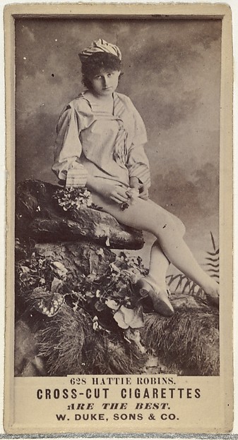 W. Duke, Sons & Co., Card Number 628, Hattie Robins, from the Actors and Actresses series (N145-3) issued by Duke Sons & Co. to promote Cross Cut Cigarettes