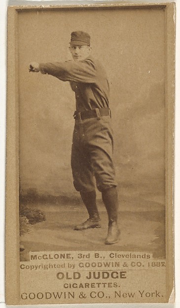 Goodwin & Company, John T. McGlone, 3rd Base, Cleveland, from the Old Judge series (N172) for Old Judge Cigarettes