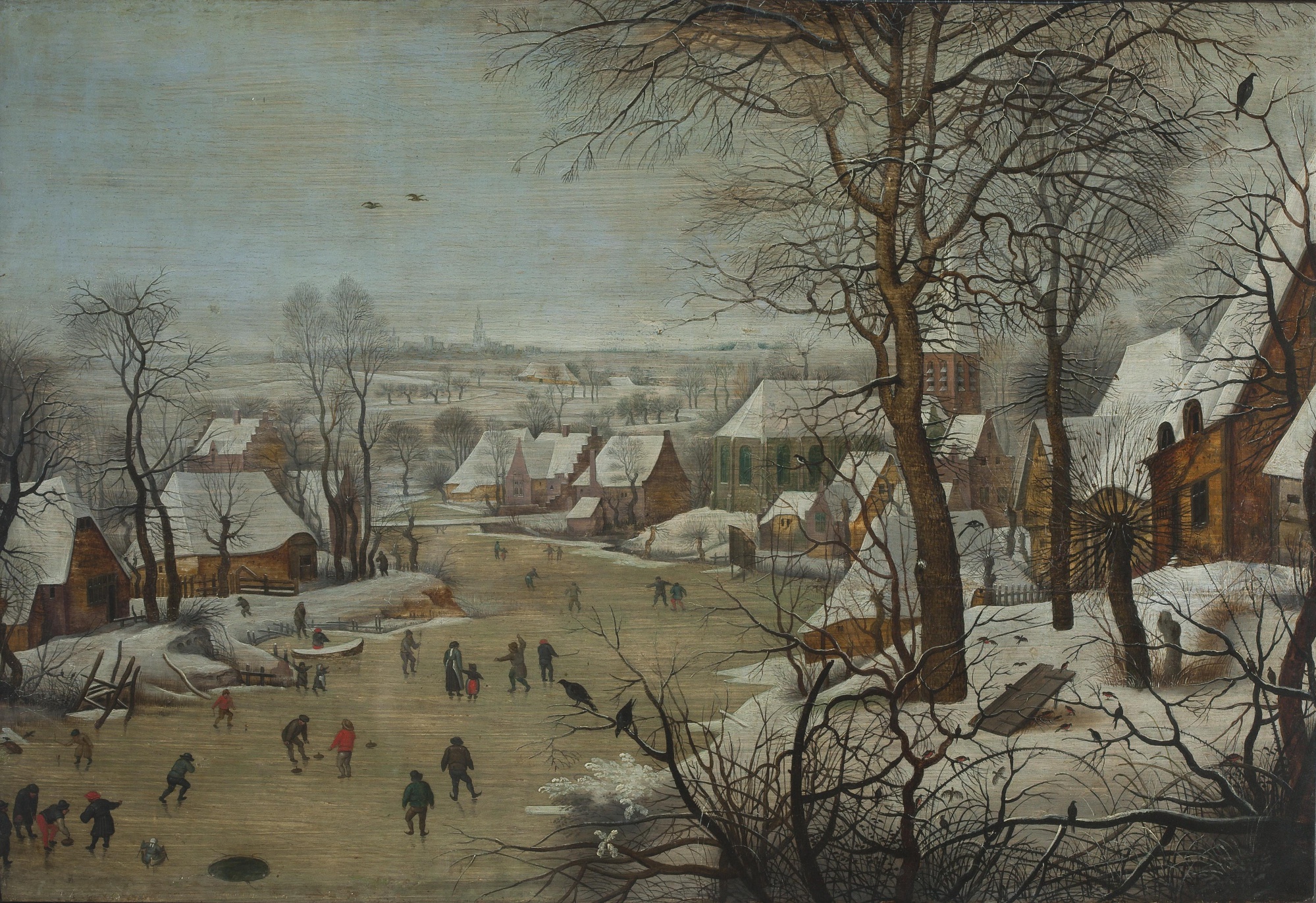 Pieter Brueghel the Younger, Winter Landscape with a River
