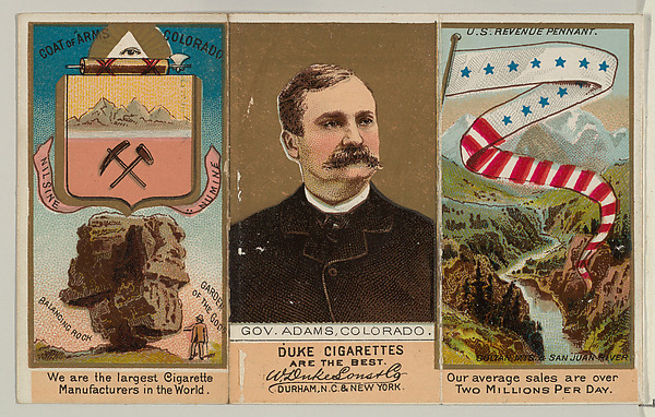 W. Duke, Sons & Co., Governor Adams, Colorado, from "Governors, Arms, Etc." series (N133-2), issued by Duke Sons & Co.