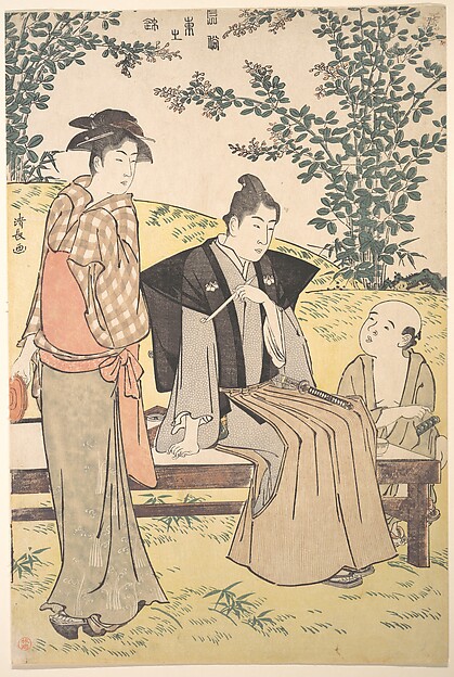 Torii Kiyonaga, Viewing the Bush Clover at Hagidera