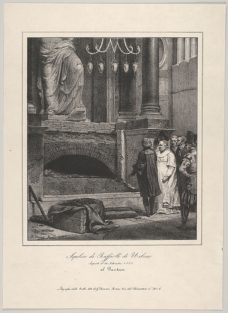 Horace Vernet, The Tomb of Raphael, Opened September 14, 1833, Pantheon, Rome