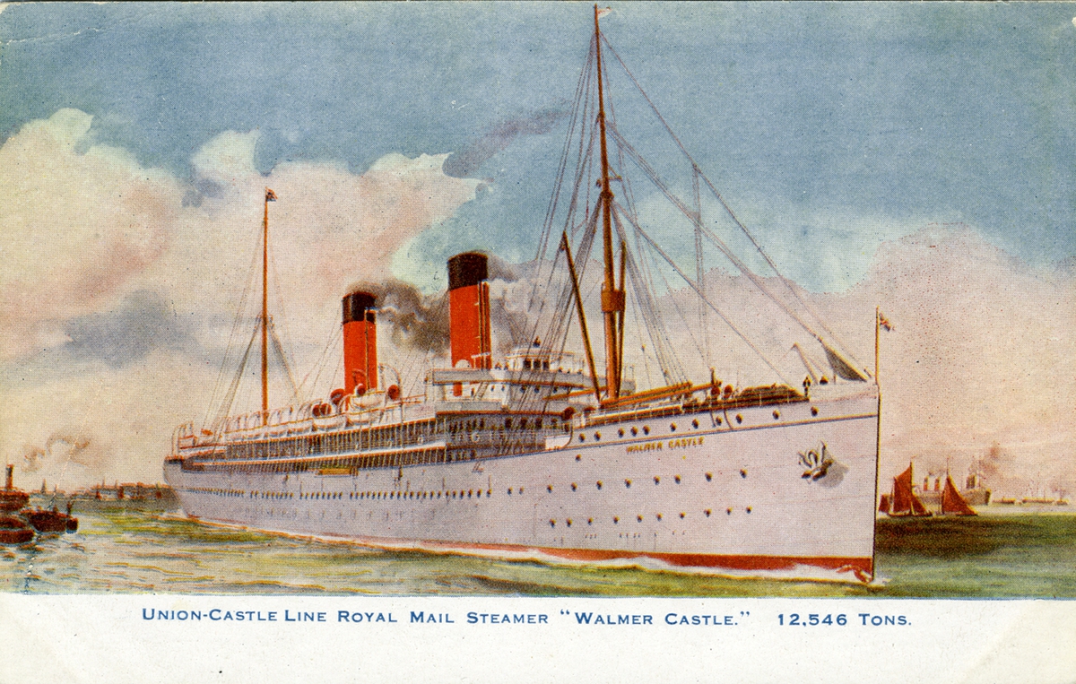 Okänd fotograf, Union-Castle Line Royal Mail Steamer "Walmer Castle". 12.546 Tons