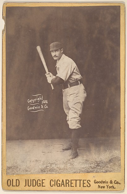 Goodwin & Company, George D. Myers, Catcher, Indianapolis, from the series Old Judge Cigarettes