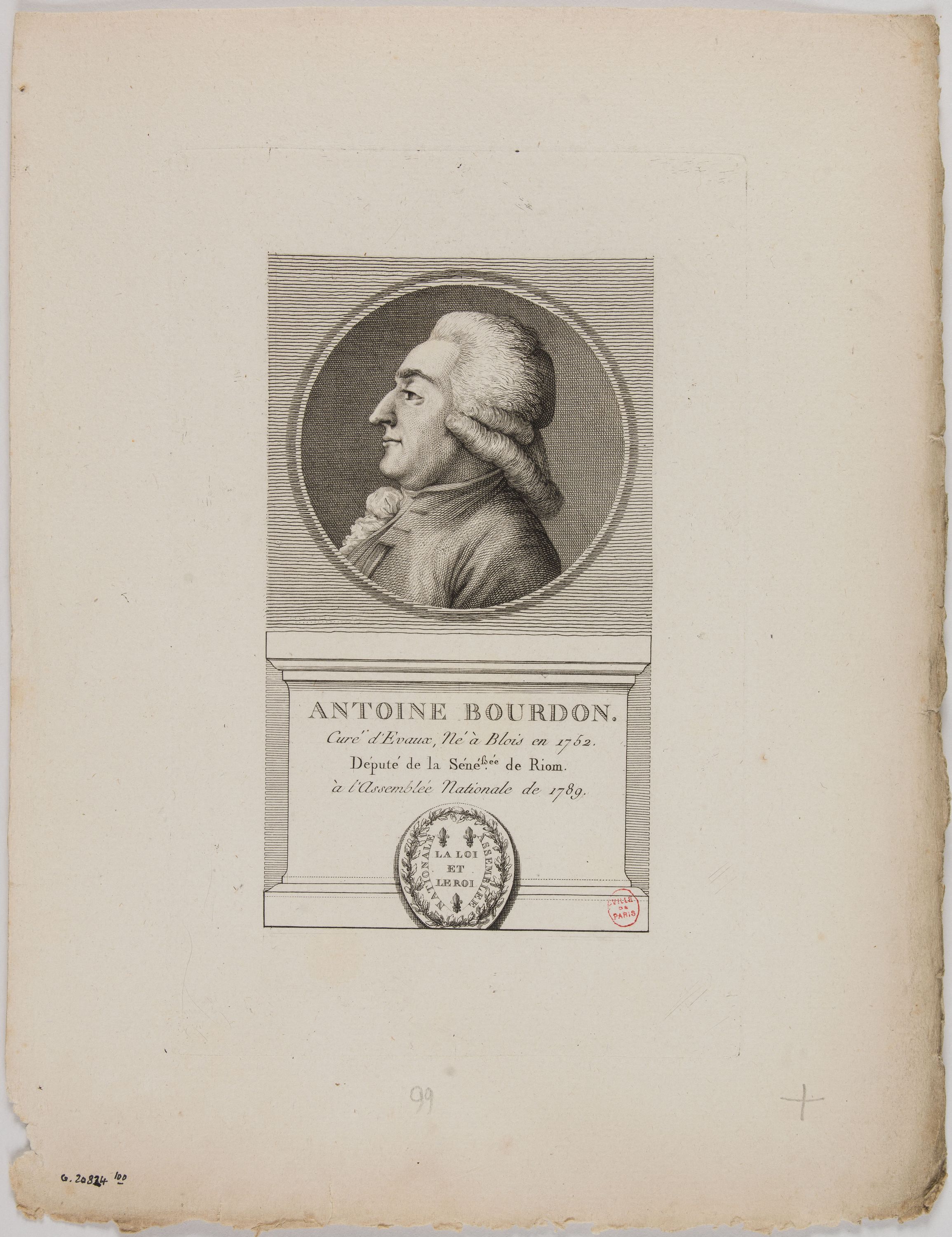 Anonyme, Portrait d'Antoine Bourdon