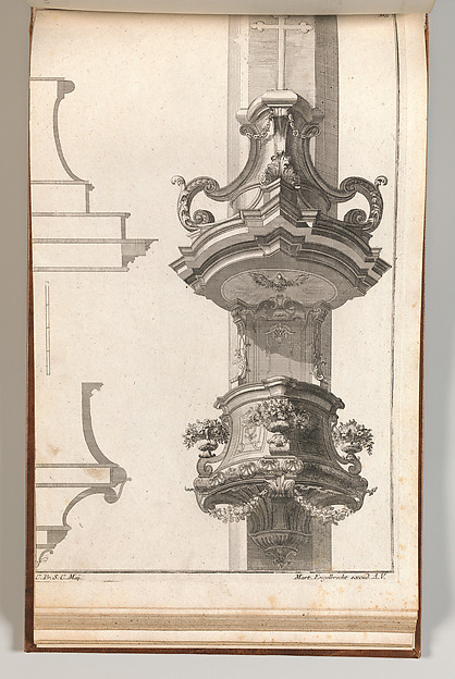 Martin Engelbrecht, Design for a Pulpit, plate 2 from an Untitled Series of Pulpit Designs