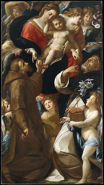 Giulio Cesare Procaccini, Madonna and Child with Saints Francis and Dominic and Angels