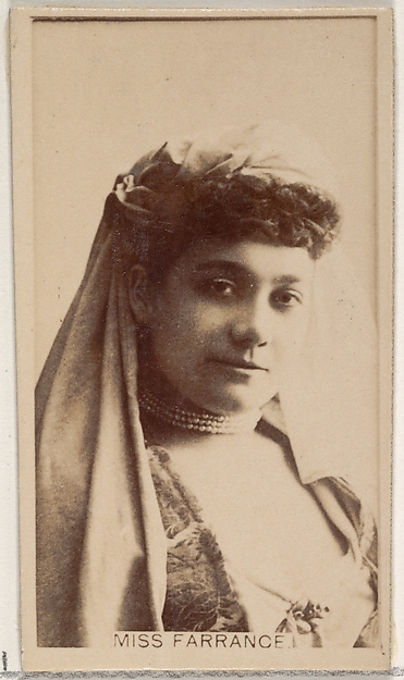 Allen & Ginter, Miss Farrance, from the Actors and Actresses series (N45, Type 8) for Virginia Brights Cigarettes