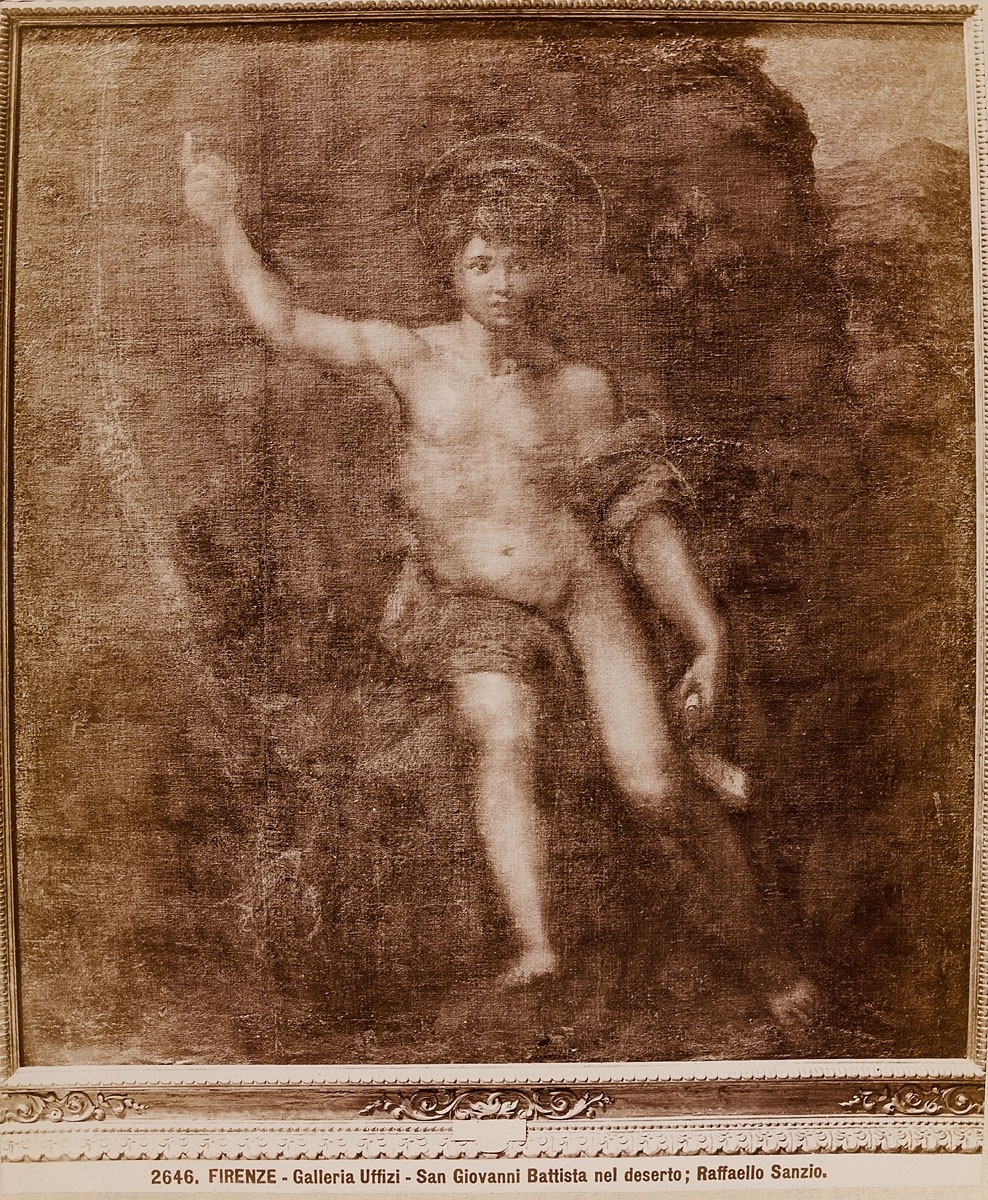 Giacomo Brogi, Firenze - Galleria Uffizi: San Giovanni Battista nel deserto, Raffaello Sanzio