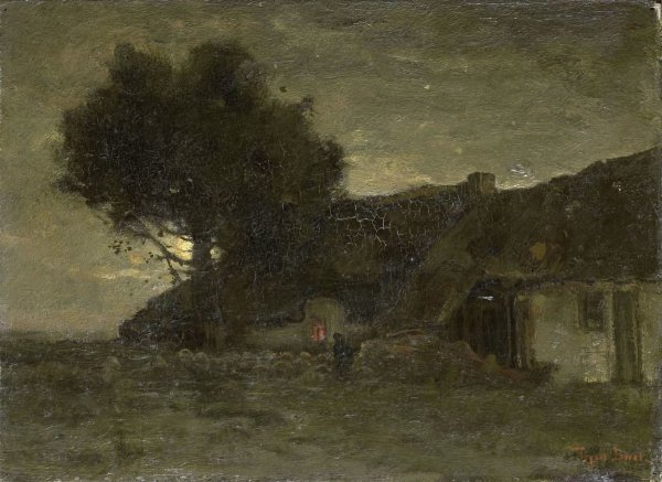Théophile de Bock, A Sheepfold at Nightfall