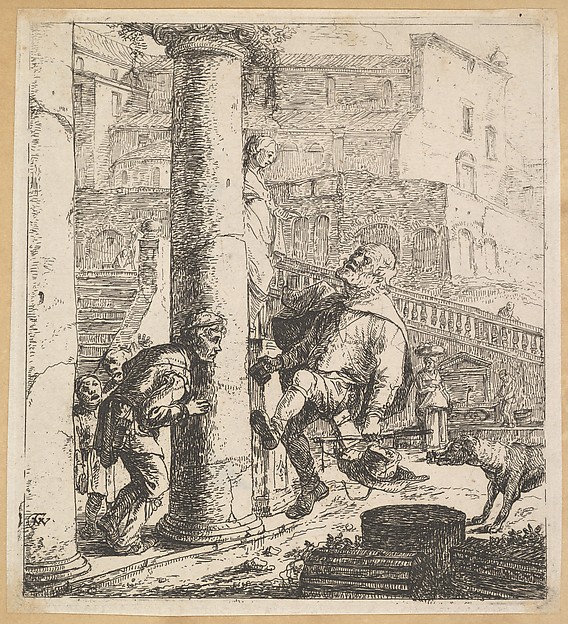 Thomas Wijck, Blind Beggar Bumping A Pillar