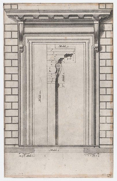 Anonymous, Plan of a doorway, from "Speculum Romanae Magnificentiae"