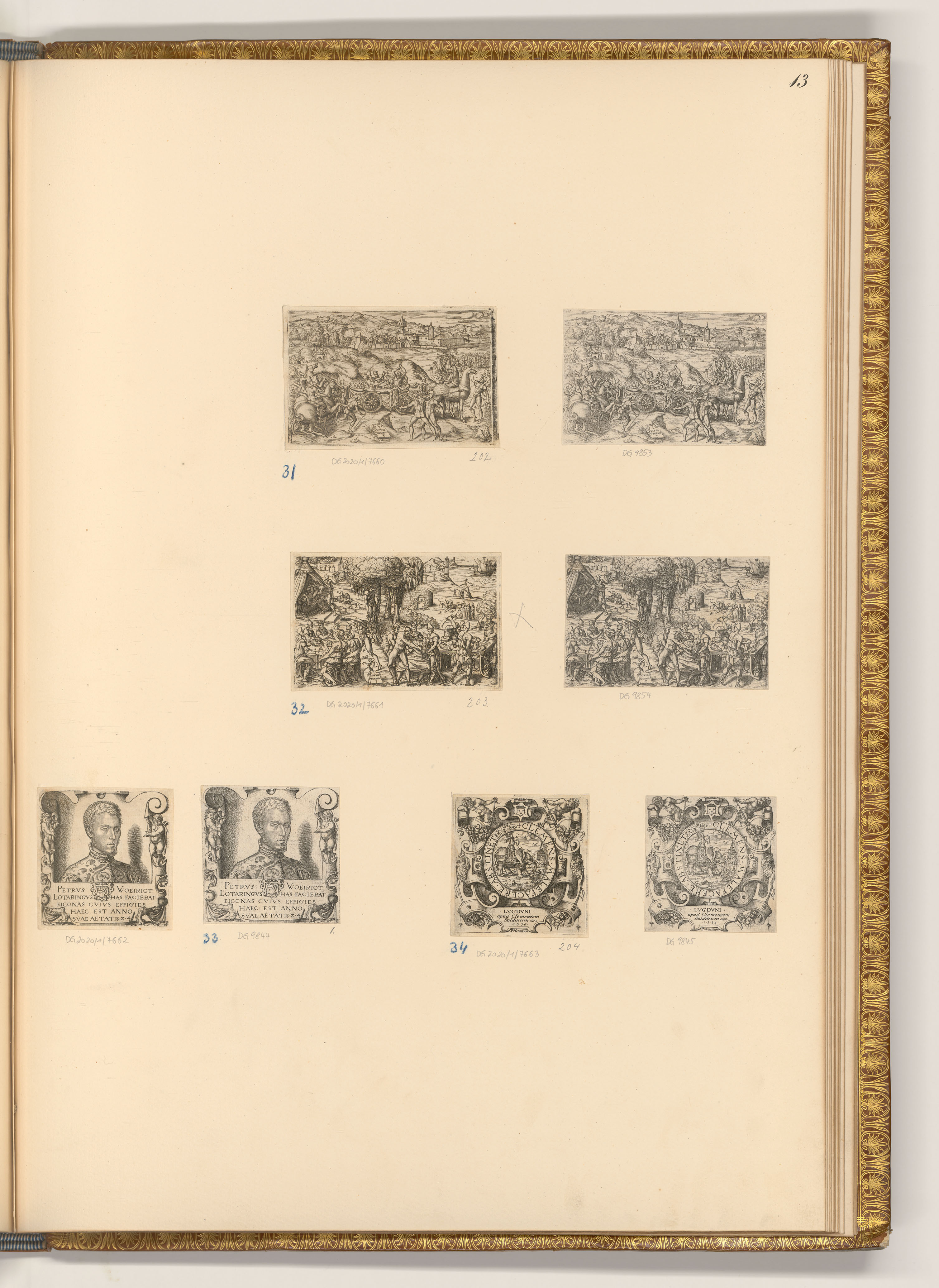 PierreWoeiriotdeBouzey, Giraldus, Lilius: Pinax Iconicus Antiquorum (Buchillustration); Porträts Pierre Woeiriot; Clemens Malefacer Abstine (Clément Baldini)