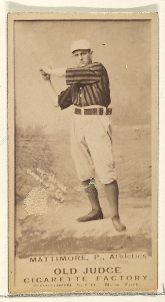 Goodwin & Company, Mattimore, Pitcher, Philadelphia Athletics, from the Old Judge series (N172) for Old Judge Cigarettes