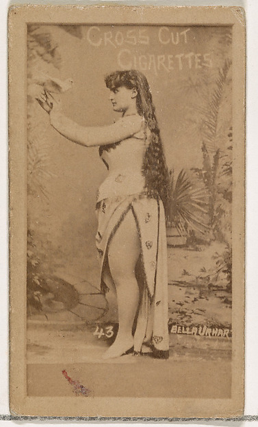 W. Duke, Sons & Co., Card Number 43, Bella Urhar, from the Actors and Actresses series (N145-1) issued by Duke Sons & Co. to promote Cross Cut Cigarettes