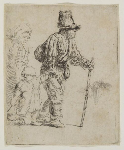 Rembrandt van Rijn, Peasant family on the tramp
