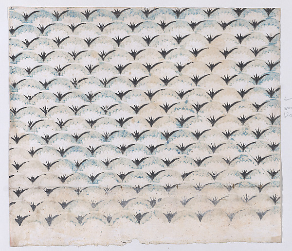Anonymous, Sheet with overall curved abstract pattern