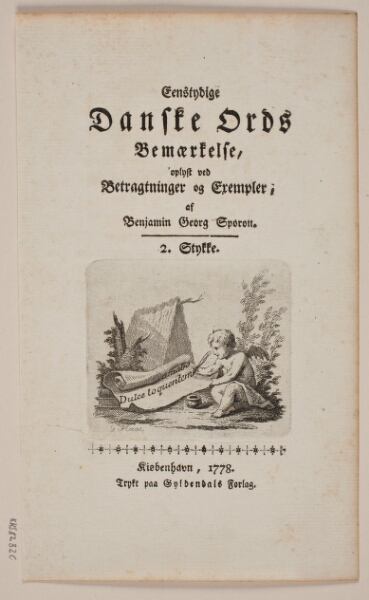 Georg Haas, Titelblad til B. G. Sporon "Entydige Danske Ords Bemærkelse"