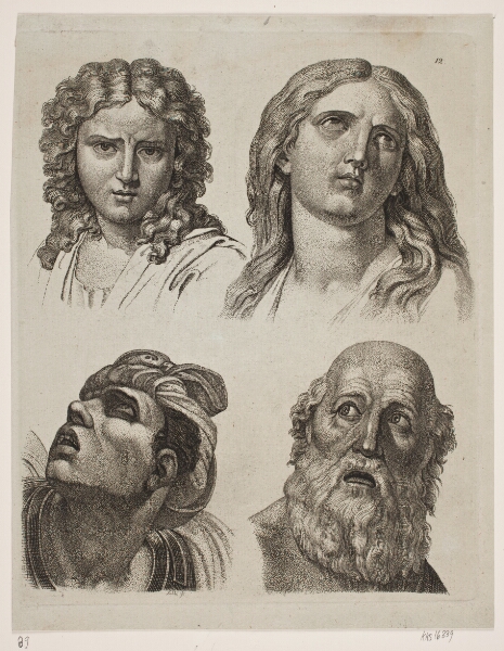 Gerhard Ludvig Lahde, Fire studiehoveder efter italienske billeder