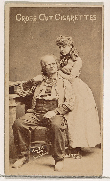 W. Duke, Sons & Co., Card Number 75, Allen and Russell, from the Actors and Actresses series (N145-1) issued by Duke Sons & Co. to promote Cross Cut Cigarettes