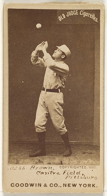 Goodwin & Company, Thomas "Tom" Tarlton Brown, Center Field, Pittsburgh, from the Old Judge series (N172) for Old Judge Cigarettes