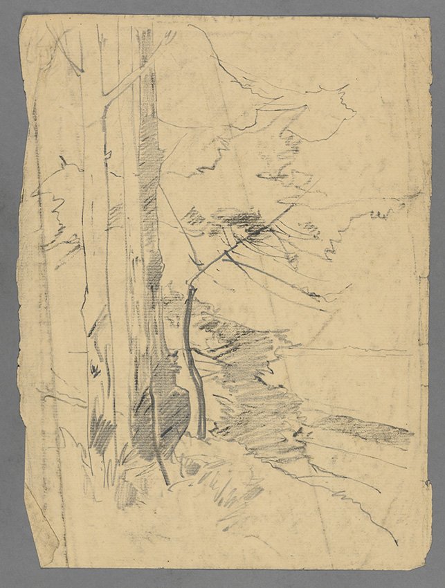 Karl Hagemeister, Bäume am Seeufer, um 1895/1905