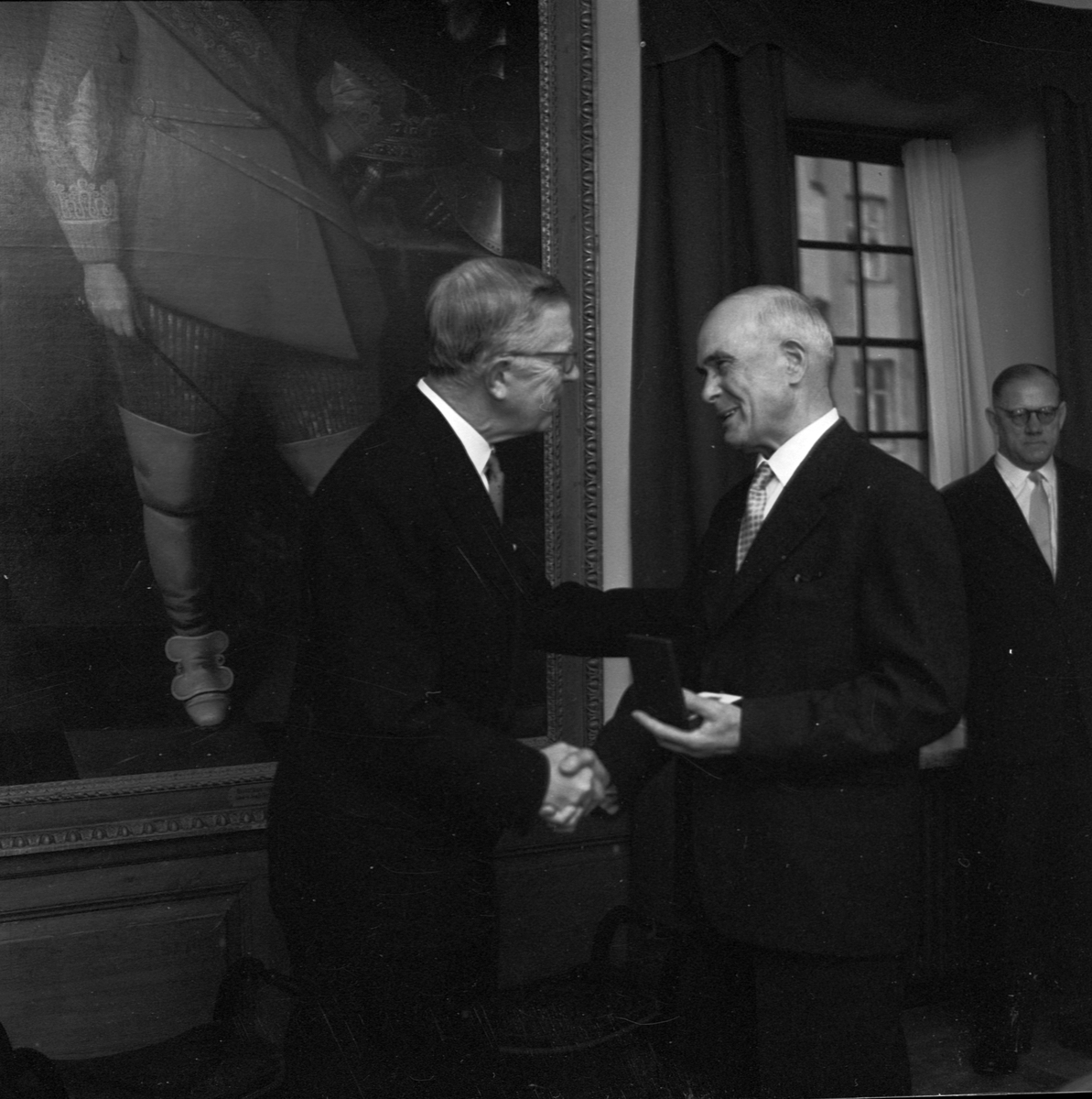 Uppsala-Bild, Gustav Adolfs Akademien, inauguration of new premises with the king as guest of honor, Uppsala 1958
