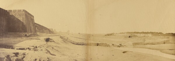 Felice Beato, Position Taken Up by the English and French with the Enclosure at the Temple of the Earth Preparing to Opening Fire on Pekin on 21st October 1860, Also Wall of Pekin and Antin Gate, (Gate of Peace,) Surrendered to the Allies on the Same Date