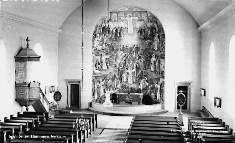 Olof Lilljeqvists Konstförlag, Interior of the Hammar Church. The picture taken for postcards.