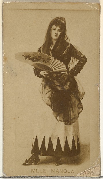 W. Duke, Sons & Co., Mlle. Manola, from the Actors and Actresses series (N145-8) issued by Duke Sons & Co. to promote Duke Cigarettes