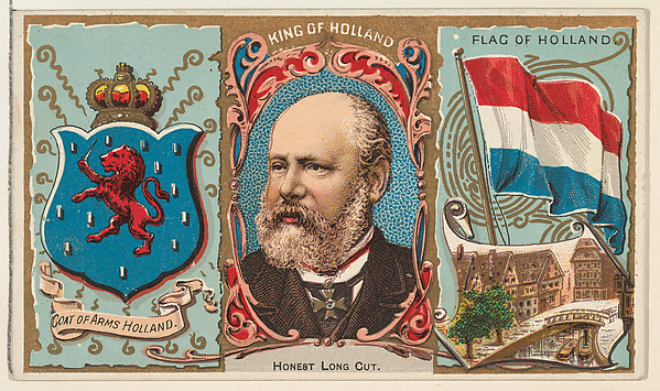 W. Duke, Sons & Co., King of Holland, from the Rulers, Flags, and Coats of Arms series (N126-1) issued by W. Duke, Sons & Co.