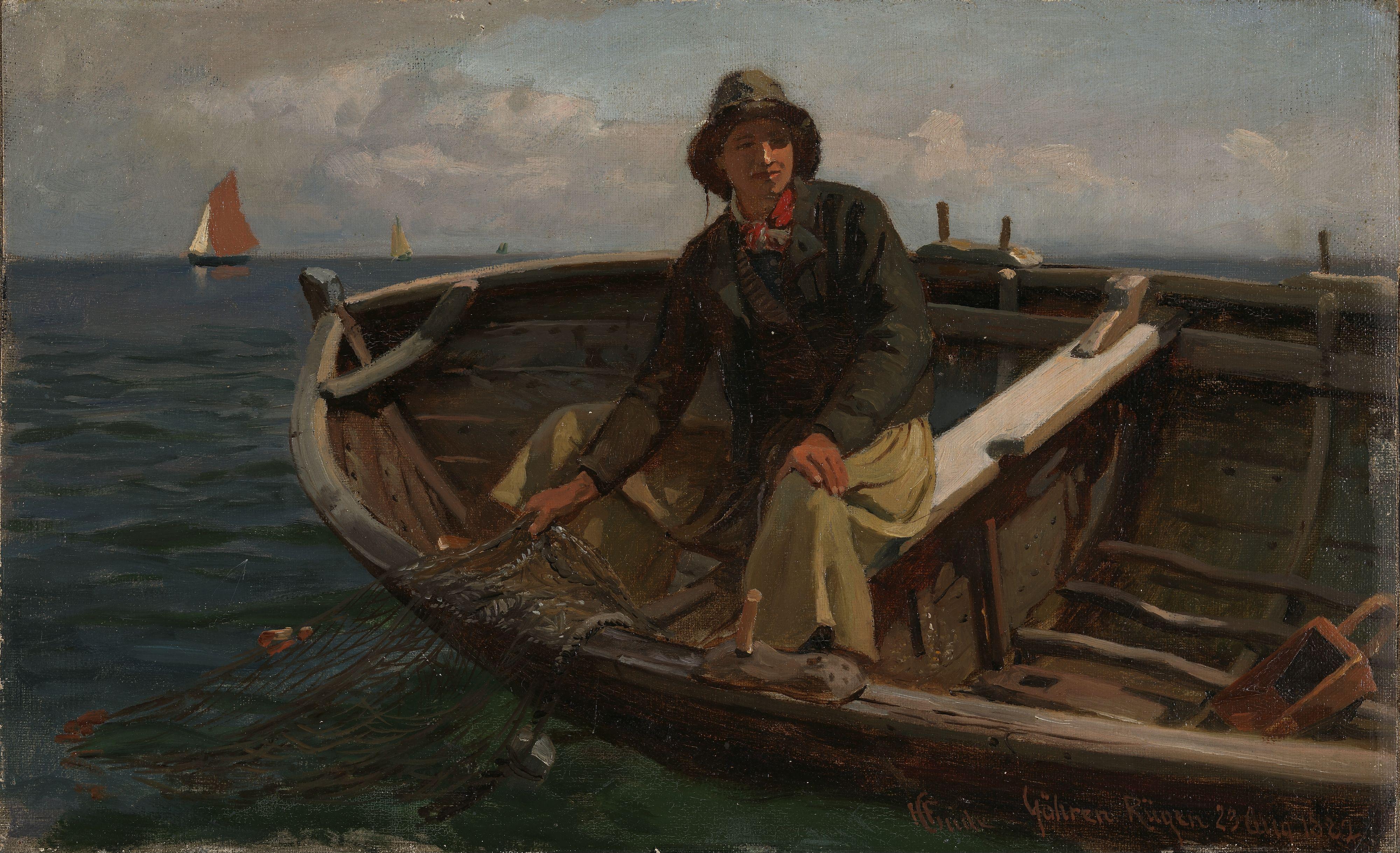 Hans Gude, Fisherman from Rügen