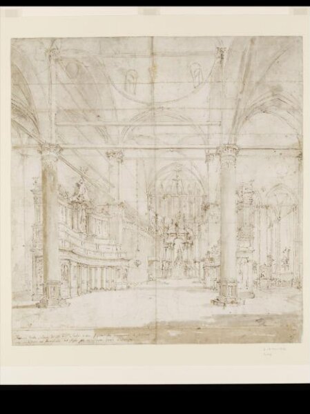 Francesco Guardi, Interior of the SS Giovanni e Paolo in Venice on 16 May 1782, when Pope Pius VI celebrated Mass there