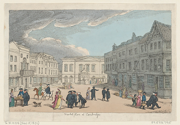 Thomas Rowlandson, Market Place at Cambridge