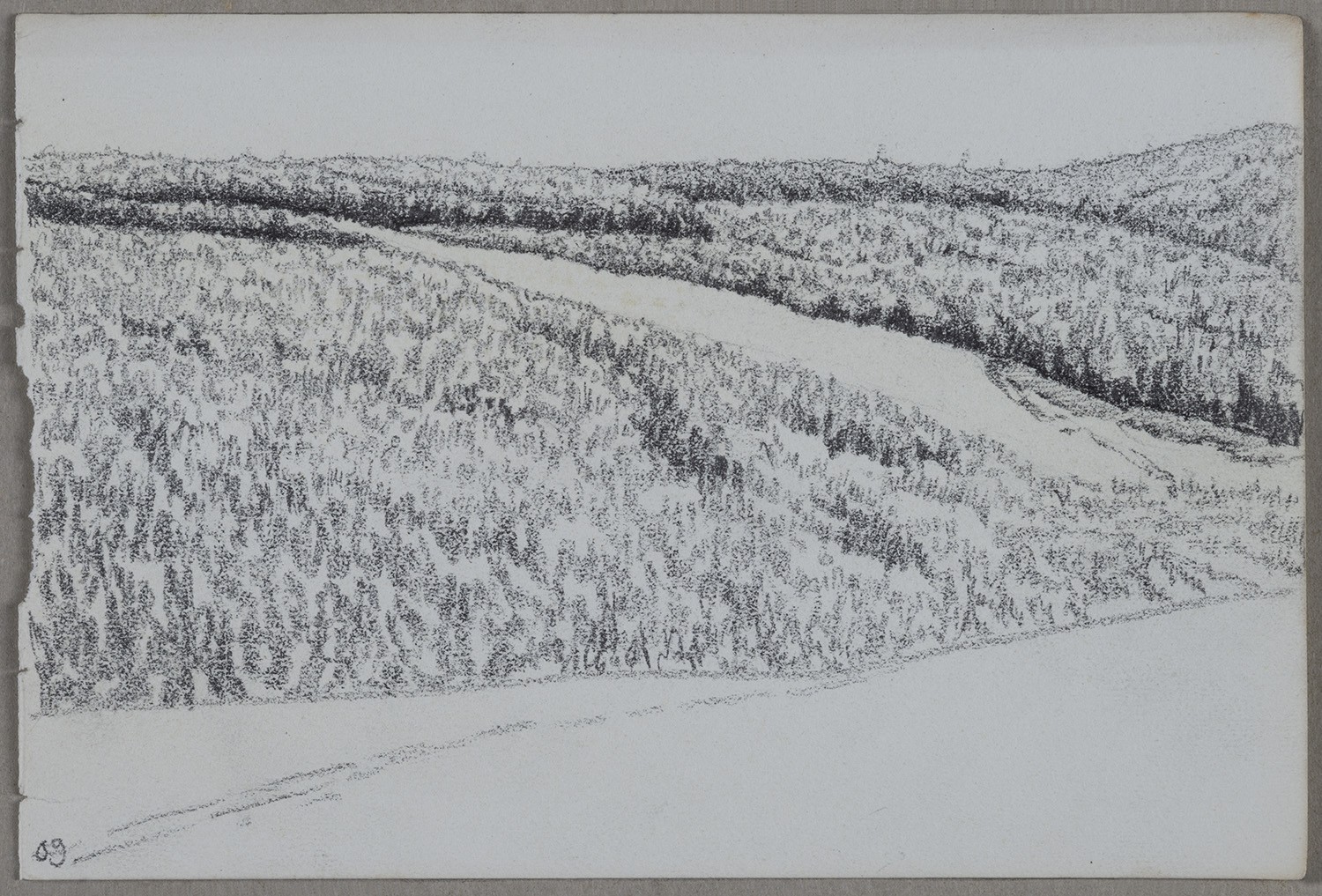 Ernst Morgenstern, Bewaldeter Mittelgebirgshang (Skizzenbuch Ernst Morgenstern, Beilage)