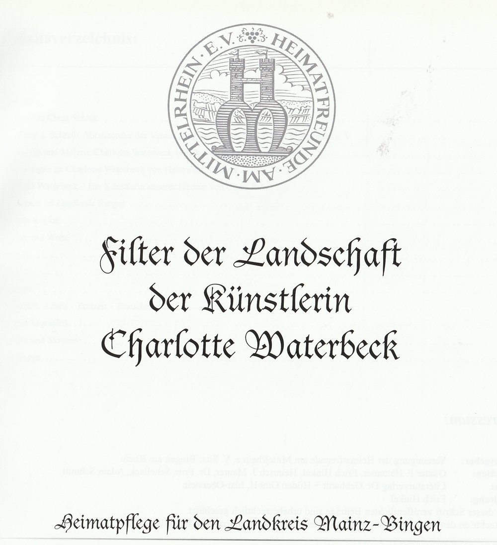 Literaturverlag Dr. Gebhard, Filter der Landschaft der Künstlerin Charlotte Waterbeck